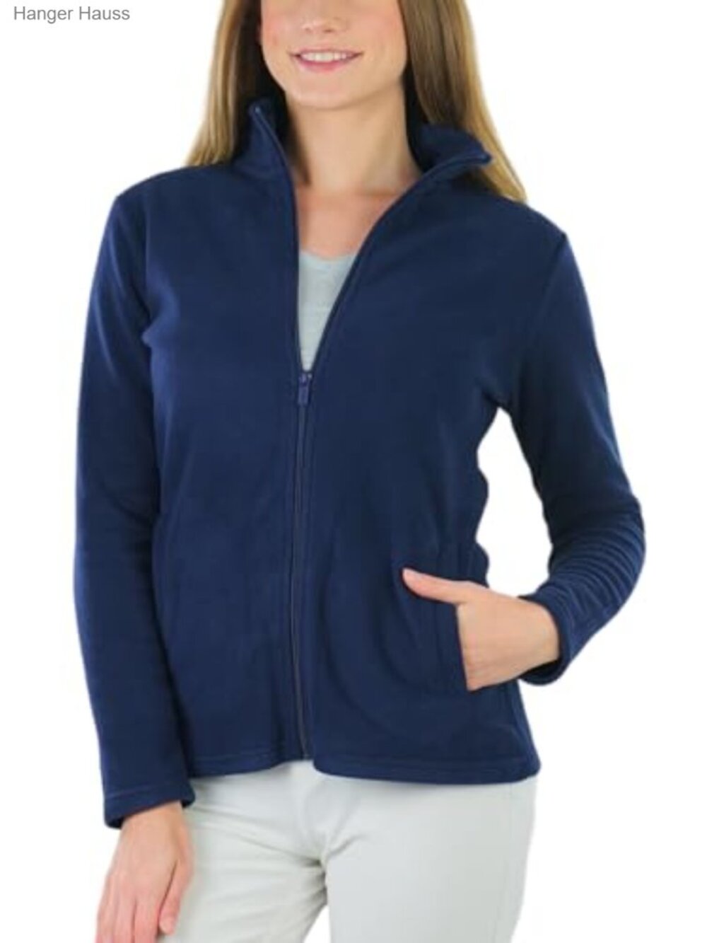 Women's Zip Up High Collar Polar Fleece Jacket Long Sleeve Warm Cozy